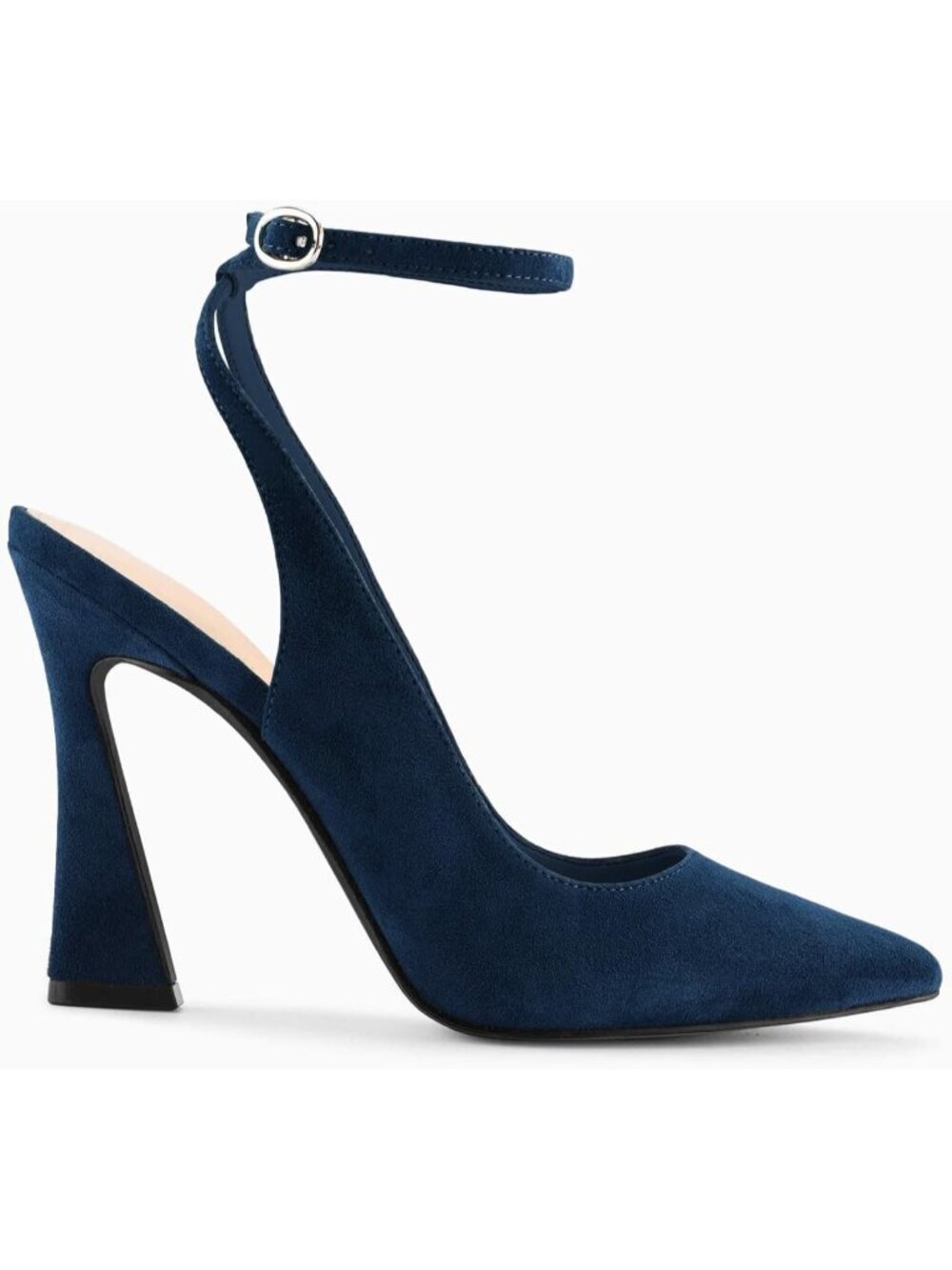 Women's Blue Strap Heels Pointed Toe Pumps Shoes Slingback Wedding Dress Shoes - Picture 2 of 5